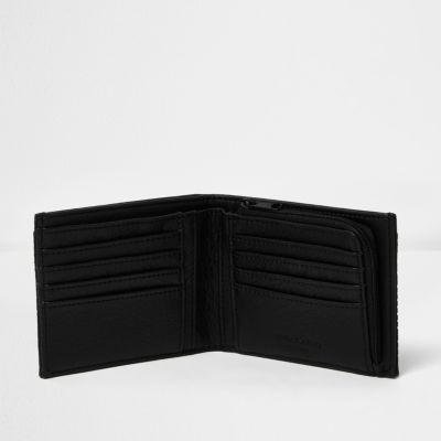 Black perforated foldout wallet